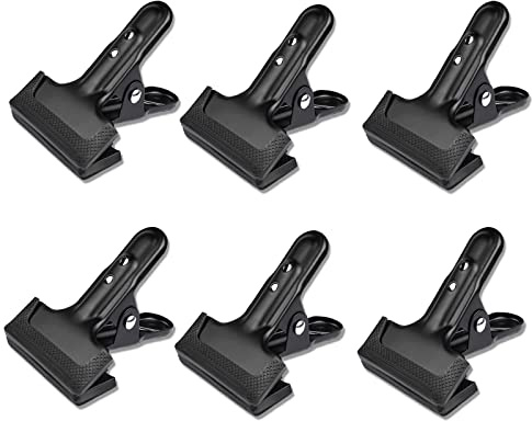 6 Piezas Abrazaderas de Resorte Negro, Fotograficos Abrazaderas, Negro Abrazadera para Fotos, Pinzas de Resorte, Pinzas de Sujeción de Metal para Estudios Fotográficos Bicicletas Tableros de Dibujo