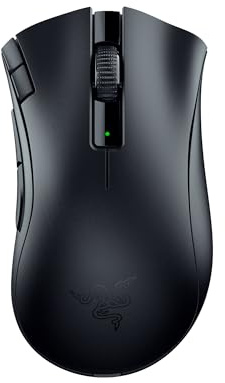 Razer DeathAdder V2 X Hyperspeed: Award-Winning Ergonomic Design - Ultra-Fast Hyperspeed Wireless 235hr Battery Life 7 Programmable Buttons Gen 2 Mechanical Switches 5G 14K DPI Optical Sensor, Black