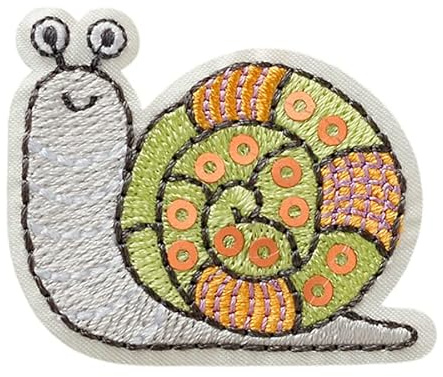 Mono Quick 06164 Schnecke mit Pailletten Bügelbild, Patch, ca. 3,7 x 4,3 cm
