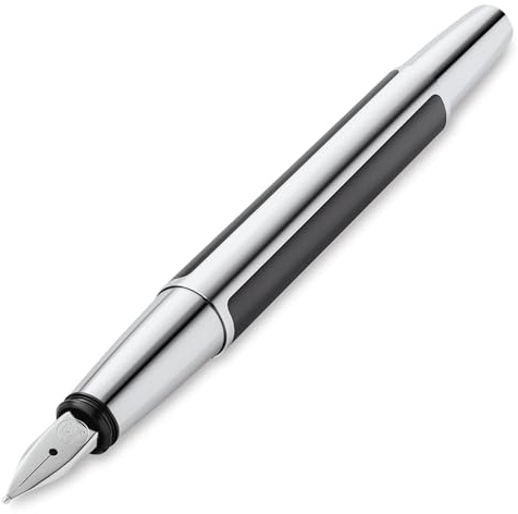 Pelikan Füllhalter Pura P40, Anthrazit, Feder F (fein), hochwertiger Patronenfüller im Geschenk-Etui, 822602