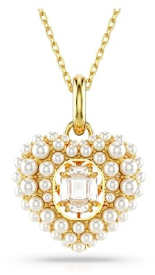 Swarovski Pendente Hyperbola, Cuore, Bianco, Placcato color oro