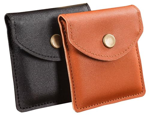 VOVCIG Taschenaschenbecher 2 Pack Aschentasche Pocket Aschenbecher Tragbares Kompakt Wiederverwendbare Ashtrays(Schwarz, Braun）