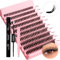 Kit Extension Cils Individuels 3D Effect Clusters Lashes Kit D Curl 40D 0.07 MIX8-16 Faux Cils Individuel Kit Extensions de Cils avec Cils Applicateur Déménageur de Cils Bond et Seal(3D-40D)