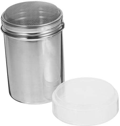 Ciieeo Coctelera De Polvo De Chocolate Acero Inoxidable con Tapa y Malla Fina para Café Capuchino y Latté Dispensador Reutilizable para Azúcar Cacao y Harina Cómodo y Antigrumos