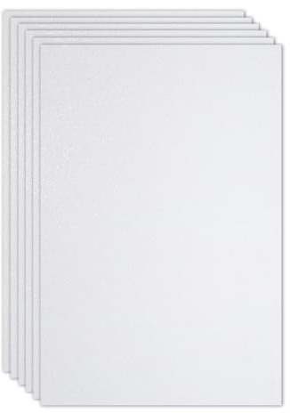 PATIKIL 2 mm (1/10 tum) tjockt självhäftande glitterskumark 40 x 60 cm (16 x 24 tum) vit, EVA blank skumskiva för hantverk, 6 st