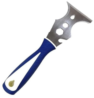 Yiokii Masilla multiusos 15 en 1 de acero inoxidable, raspador de pintura, herramienta de apertura para papel pintado, también puede O8X0
