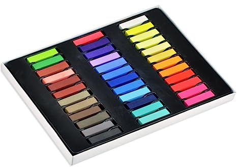 Healeved Farben Temporäre Pastell Haarfärbe Kreide Diy Malset Abwaschbar Ungiftig Vielseitig für Kindergarten Graffiti Haar Tafel