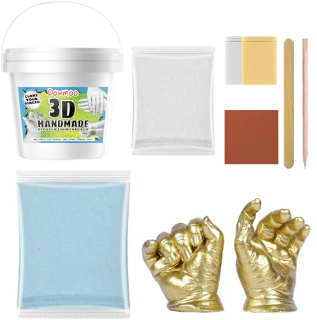 Kit di a mano 3D - Set completo per colata di sculture, stampaggio a mano in gesso, polvere per clonazione in polvere, strumenti di finitura souvenir, coppia di famiglia fai da te, data di