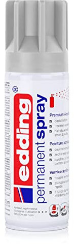 edding 5200 Permanent Spray - lichtgrau matt - 200 ml - Acryllack zum Lackieren und Dekorieren von Glas, Metall, Holz, Keramik, Kunststoff, Leinwand - Lackspray, Acrylspray, Farbspray