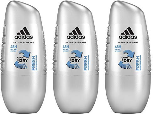 adidas Fresh Cool & Dry Deo Roller für Herren – Antitranspirant Deo Roll-on für ein kühlendes Frischegefühl & 48h Schutz vor Schweiß – pH-hautfreundlich – 3er Pack (3 x 50 ml)