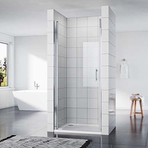 SONNI Duschkabine Duschtür Nischendrehtür 80 x 195 cm Nano Beschichtung Nischentür Schwingtür ESG Glas Dusche Glastür Dusche Pendeltür Duschtrennwand