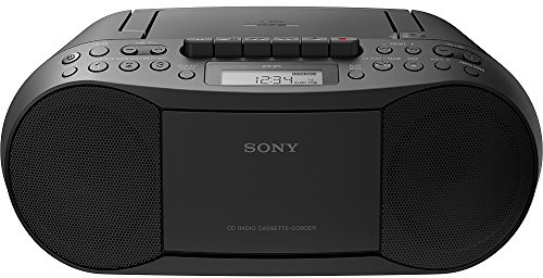 Sony Stereo CD/Cassette Boombox Home Audio Radio, Black (CFDS70BLK), 13.7 x 6.1 x 9 inches