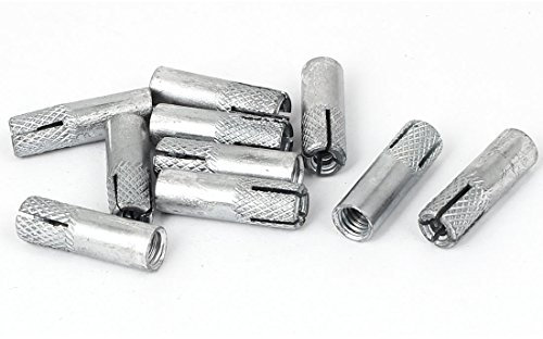 Sourcingmap 25mm Long Metal M6 Threaded Expansion Bolt Sleeve Anchors Tool 10pcs