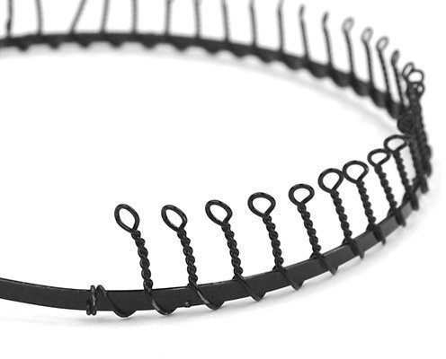 Accessotech Bandeau Serre-tête Hommes Métal Football avec des Dents Noir Bandeau Sport Football