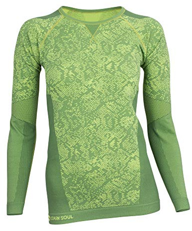 STARK SOUL Damen Seamless Funktionsunterwäsche, Thermo Unterwäsche, Langarm Shirt, Grün, Gr. L/XL