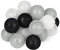 KWODE Lichterkette Schwarz Innen, USB & Batterie Betrieben Cotton Ball Lichterkette,20er 3.5M LED Kugel Light für Teenager Baby Kinder Zimmer Deko Terrasse Weihnachten Hochzeit Beleuchtung Ø 6CM Grau