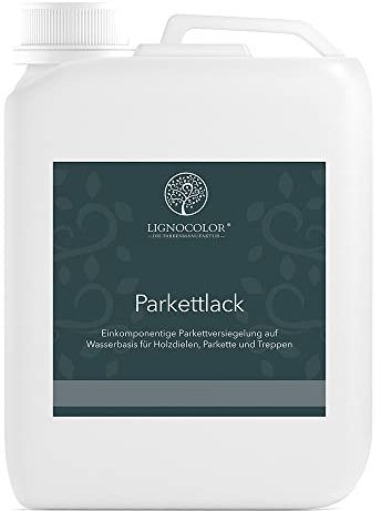 Lignocolor Parkettlack | Treppenlack | Holzlack | Versiegelung für Fußböden und Holztreppen (5 l, seidenglänzend)