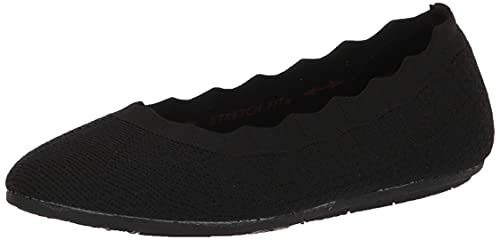 Skechers Women's Cleo 2.0 Love Spell Ballet Flat, Black Knit, 5 UK