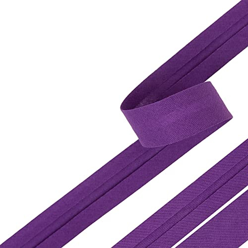 Bias Binding Tape for Sewing, Bias Tape, Bunting Tape, 20mm Single Fold, 100% Cotton, 30 Colours (Dark Purple)