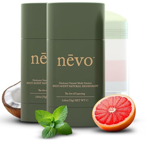 Nevo Multi Scent Deodorant Stick With Layers | Aluminum Free Deodorant for Women & Men | All Natural, Organic, Vegan, Non Toxic | Coconut Oil & Shea Butter | Nº C1 Mint - Coconut - Citrus 2.65 oz