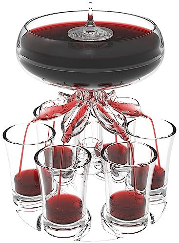 6 Shot Glass Dispenser and Holder,Shots Dispenser for Filling Liquids,Multiple 6 Shot Dispenser,Bar Shot Dispenser,Cocktail Dispenser,Carrier Liquor Dispenser Drink Tool