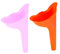 PARENCE.- Set de 2 Urinarios Portátiles para Mujer / 10x13cm, Silicona - Color aleatorio (rosa naranja morado)