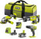 RYOBI 18 V ONE+ 8-tlg. Kombo-Kit R18CK4E-242S, 8-teilig, inkl. 1 x 2,0 Ah, 1 x 4,0 Ah Akku und Ladegerät