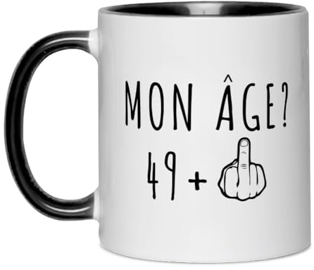 Fatbaby Drôle 50e anniversaire cadeau tasse à café pour femme homme papa maman ami, 1976 Medium Finger Cup