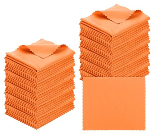 PATIKIL Paño De Microfibra para Limpiar Gafas 7x6, Paquete De 50 Paños De Limpieza para Gafas Paño Suave para Pantallas para Lentes De Cámara Gafas Pantallas En Bolsa, Amarillo