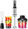 ForMe Set batidora de mano 1200W I Batidora 4 en 1 acero inoxidable 2 velocidades con función turbo batidora 600ml vaso picador 800ml vaso y batidor I para batidos sopas papillas sin BPA