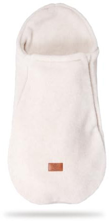my junior® ThermoWool 2in1 Fußsack Cozy Edition für Babyschalen und Kinderwagen, 100% Schurwolle, mit Reißverschluss (Beige)