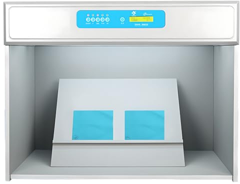 CYTBEK Armoire de Correspondance des Couleurs de la Source à 6 lumière - D65 / TL84 / F/UV/CWF / U30 Boîte à LED avec commutateurs individuels et journalisation d'enregistrement, 695 × 552 × 502 mm