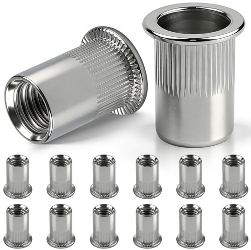 Moosswee 60 stycken pressmutter M8, insats 304 rostfritt stål, gängad metallinsats för metallplåt, hushållsapparater, industriell konstruktion