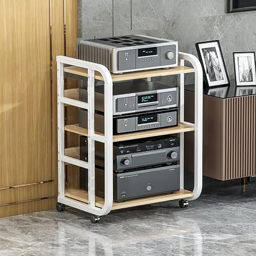 STO Cabinet – AV-högtalarställ med 5 våningar för videoinnehåll, modern design, lämplig för skivspelare, svart