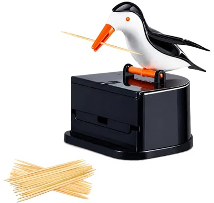 SoeUyd Portastuzzicadenti, Portastuzzicadenti a Forma di Uccellino, Portastuzzicadenti Automatico Creativo, con 250 Stuzzicadenti Inclusi Un Regalo Divertente per la Cucina, la Casa e Le Feste