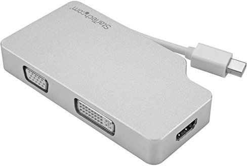 Adaptateur mini DisplayPort 3 en 1 - Dongle Hub Adaptateur Convertisseur Répartiteur Multiport d'Écran Audio-Vidéo : Mini DisplayPort (Mini DP/mDP) vers VGA, DVI ou HDMI - 4K (MDPVGDVHD4K)