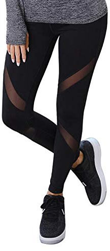 GOVIA 1er Pack Sport Leggings Damen lang High Waist Push Up Sportleggings Gym Pants Sporthose Elastisch Bauchweg Yoga Hose Fitnesshose Laufhose 4107 Schwarz S-M