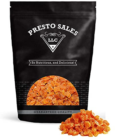 Presto Sales Apricot, Fancy chopped, Sweet Turkish, 80 oz. | No added sugar, Dried fruit, Snack | Dietetic, Vegan, Intense Flavor, Burst of Energy, 1 Choice | Resealable 5 lbs. Bag