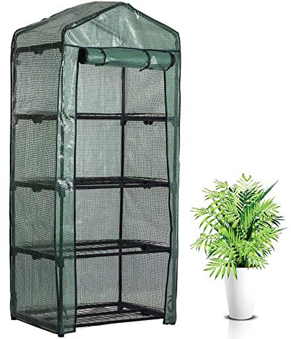 Housse Serre de Jardin 4 Étages avec Bâche Amovible Transparent 160x70x50cm,Couverture Serre en PVC Imperméable et Respirante pour Cultiver Intérieur et Extérieur Plante en Pot,Légumes,Fleur