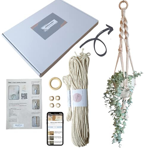 Me2You Atelier Macrame Plant Hanger DIY Kit for Beginners Adults with Easy-to-Follow Written Instruction & Video Tutorial