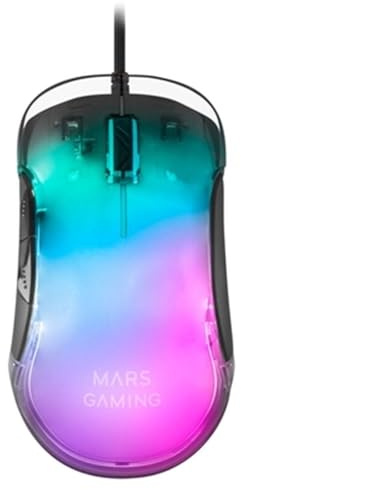 Mars Gaming MMGLOW, RGB Chroma-Glow Gaming-Maus, Spiegeloberfläche, Ultraleicht, 12800 DPI, Schwarz