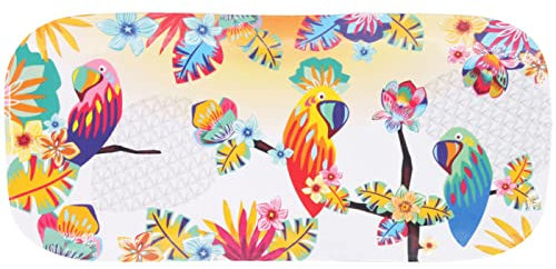 Les Jardins de la Comtesse - Bandeja rectangular pequeña de melamina - Multicolor - Tartas/Cake - Plato largo de presentación - Loros de Bahía - Colección Vajilla MelARTmine - 37,5 cm