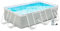 Outsunny Piscina Desmontable Tubular 340x215x80 cm Piscina Rectangular de Exterior con Depuradora de Cartucho 4.000 L/H Mangueras Longitud 100 cm y Marco de Acero 4200 L Gris