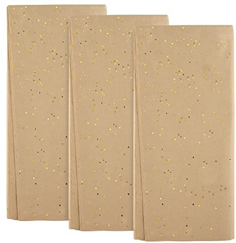 NEBURORA Glitzer-braunes Seidenpapier, 50 x 66 cm, für Geschenke, Blumenstrauß-Verpackung, Geburtstag, Abschlussfeier, Babyparty, Weihnachten, Bastelbedarf, 10 Blatt