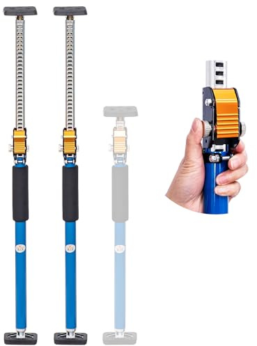 TOPWAY 2-pack teleskopiskt gipsstöd 600-1000 mm stål snabbjusterbar takstödsstång, stöder upp till 60 kg byggverktyg för skåpdörrkarm stag