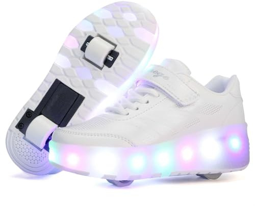 Husksware Barnsneakers med 2–4 hjul, för pojkar och flickor, sneakers för fest, födelsedag och jul
