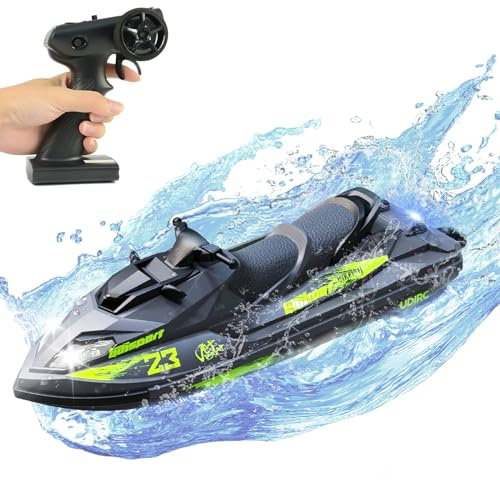 Cheerwing UDI023 RC Boat for Kids & Adults, High Speed 20KM/H Vortex Jet Remote Control Boat for Pools and Lakes, Gray