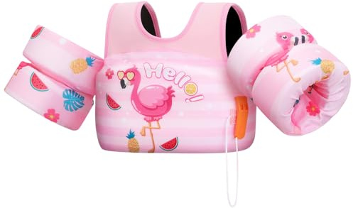 Heysplash Swim Vest for Kids, Toddler Swimming Float Fit 33-66 Lbs, Swim Arm Band Vest Training Buoyancy Aid, Swim Jacket Water Wing with Secure Buckle&Harness Puddle Sea Beach Jumper Girl Boy