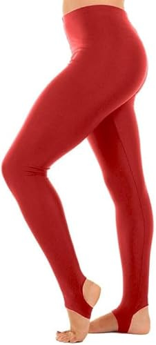 ANZEE Legging brillant pour filles - Polyvalent - Extensible - Confortable - Pour la danse, le ballet, la gymnastique, le sport et le quotidien, Rouge Lot de 1, 7-8 ans