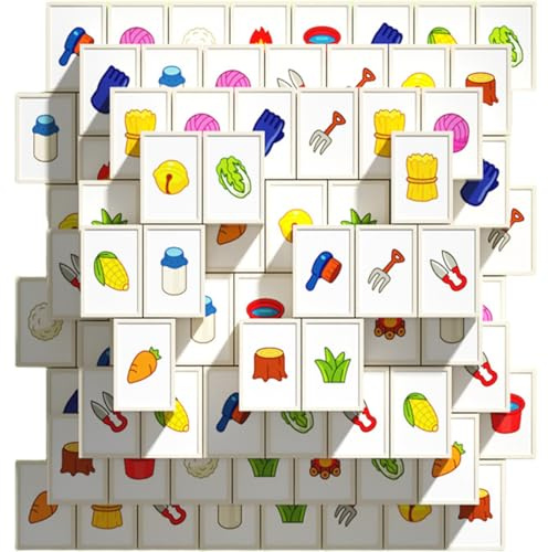 110 Blocs Mahjong de Jeu Seaside Style et Escape Game Style, Jeu Mahjong de Tuiles pour Enfant, Mahjong 2 Joueurs, ABS Plastique mah-jong, Domino d'évasion
